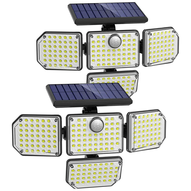 

BEAU-Solar Motion Lights Outdoor, 2600LM 4 Head Solar Lights Outdoor, Super Bright 3 Modes Solar Flood Lights Outdoor