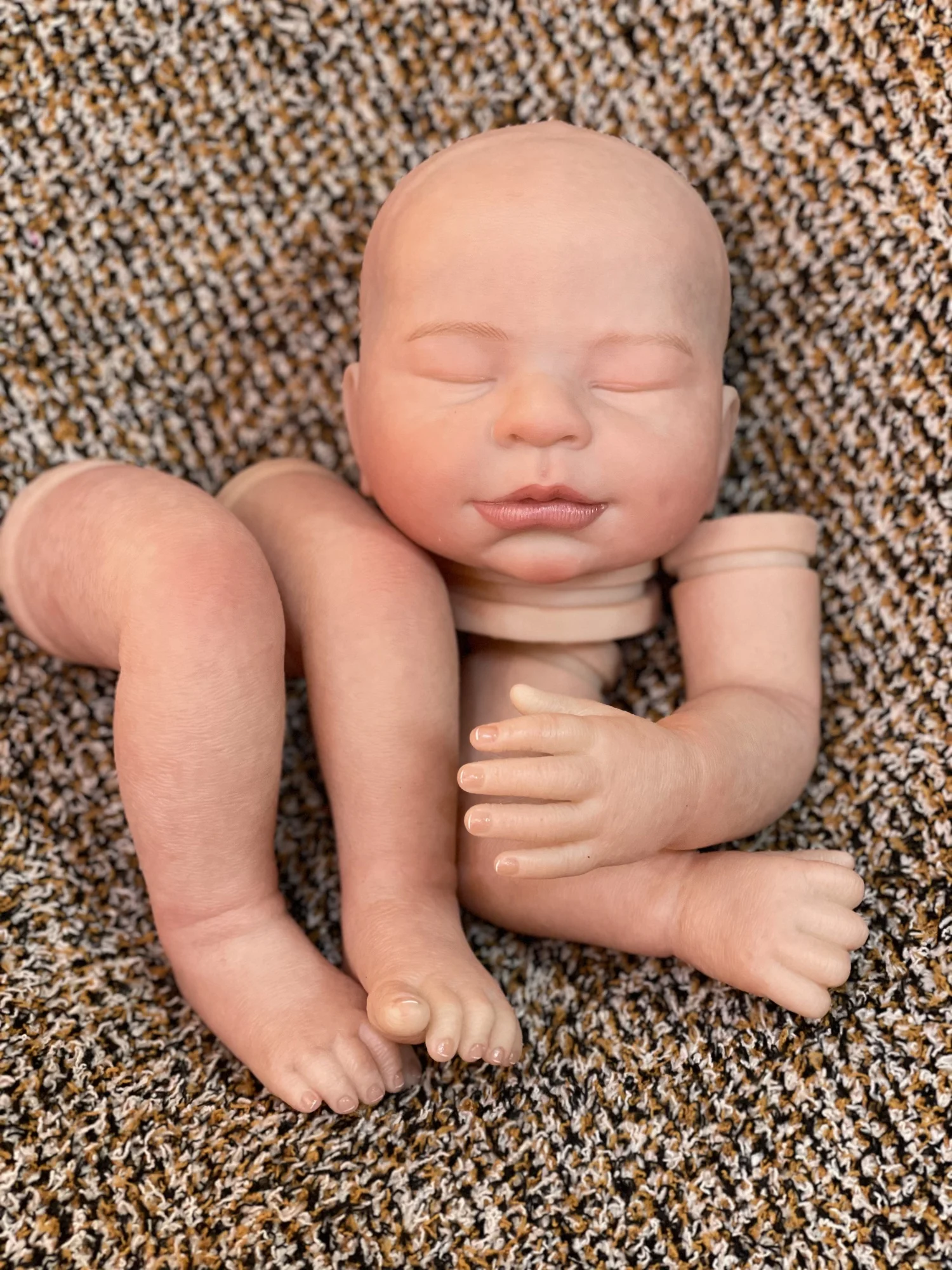 Close Eyes Kit Reborn With Painted Wrinkle Skin 50cm Handmade Bebê Reborn Newborn bonecas bebe sin pintar baratos