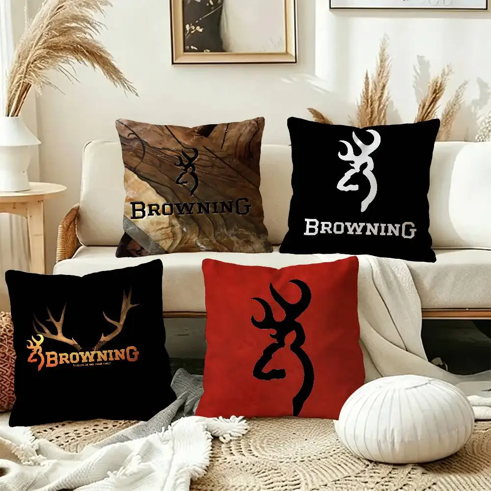 B-Brownings Logo Pillowcases Home Bedding Decorative Pillow Cover Wedding Super Soft Pillow Case