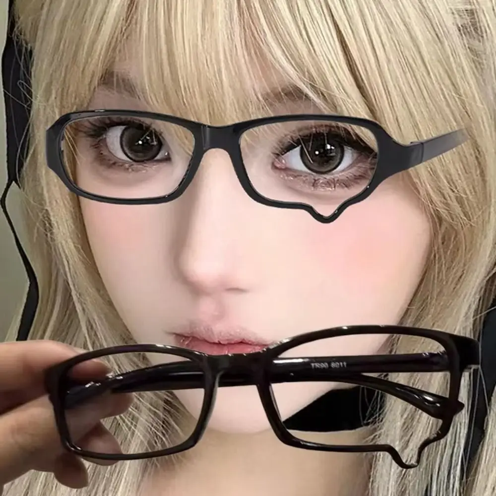 No Lenses Anime Tears Glasses Frame Black Frame Kawaii Style Dripping Tears Glasses Y2K Aesthetic Retro Eyewear Japanese Cosplay