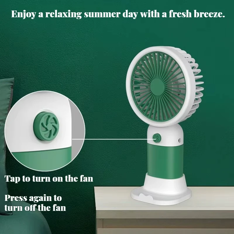 1pc Summer Mini Fan Portable Handheld Cute Student Desktop USB  Rechargeable Electric Fan for Outdoor Camping Travel Pocket Fan - view 3