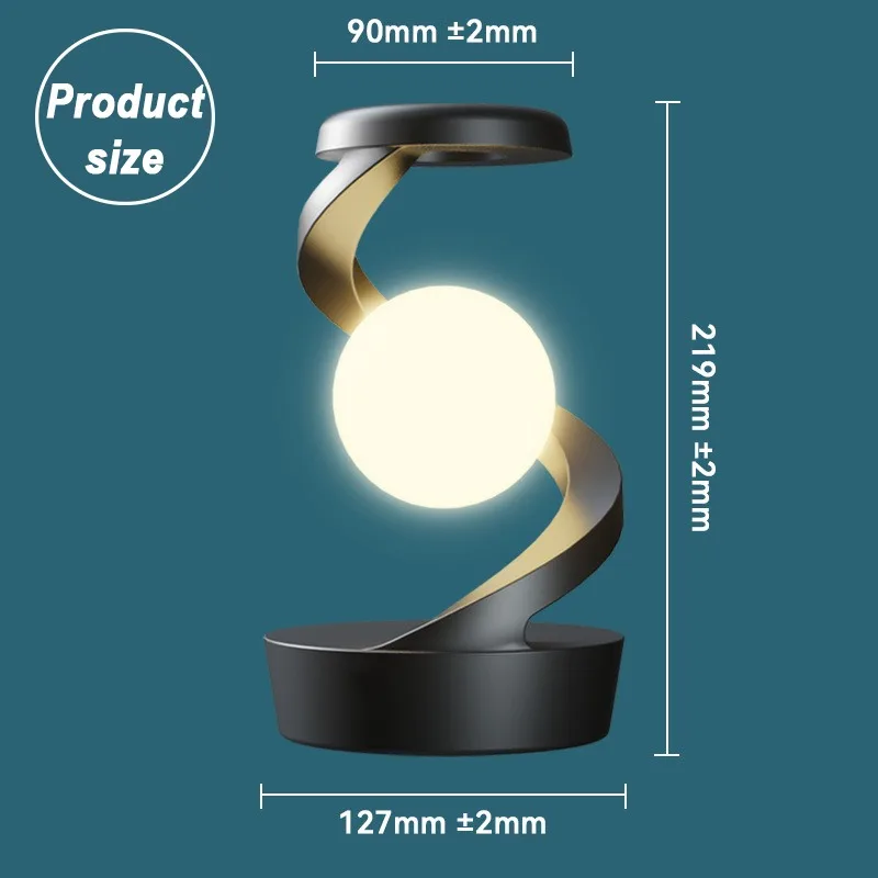 Rotatable LED Light with RGB Breathing Mode Wireless Rechargeable Night Light Moon Table Lamp for Bedroom Living Room Reading