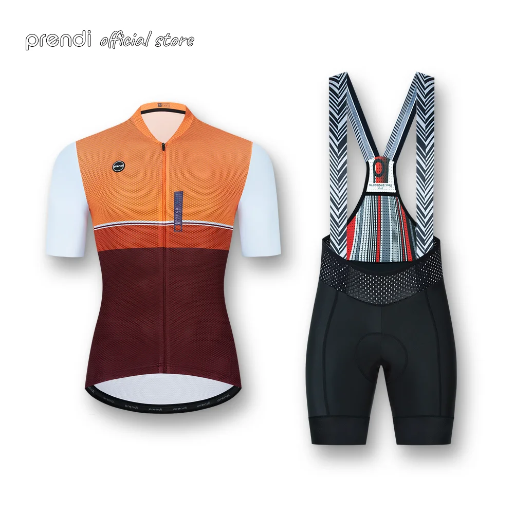 

PRENDI 2022 New Men Cycling Jersey And BIb Shorts Set Pro Road Bike Clothing Summer Bicycle Maillot Sport Wear High Quality