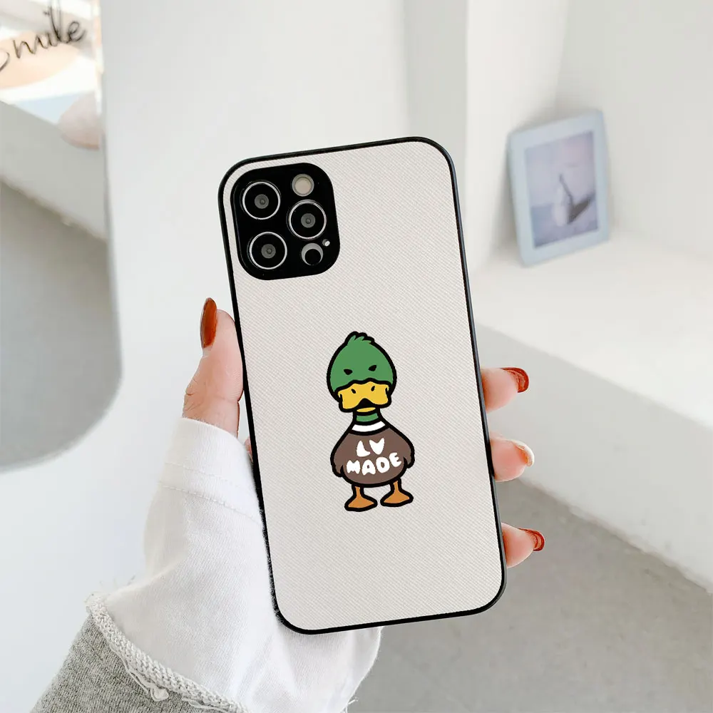 

Симпатичный Кожаный Модный чехол с изображением Утиного Креста для Iphone 15 14 13 12 11 Pro Max Mini 7 8 Plus X Xs Xr Max, Роскошный чехол для телефона