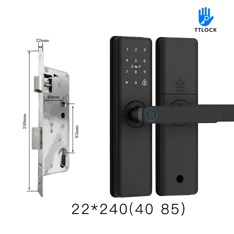 2026 Smart Door Lock With Bluetooth-compatible TTLock APP Digital Electronic Lock Smart Home Wooden Door Lock Fingerprint image 3
