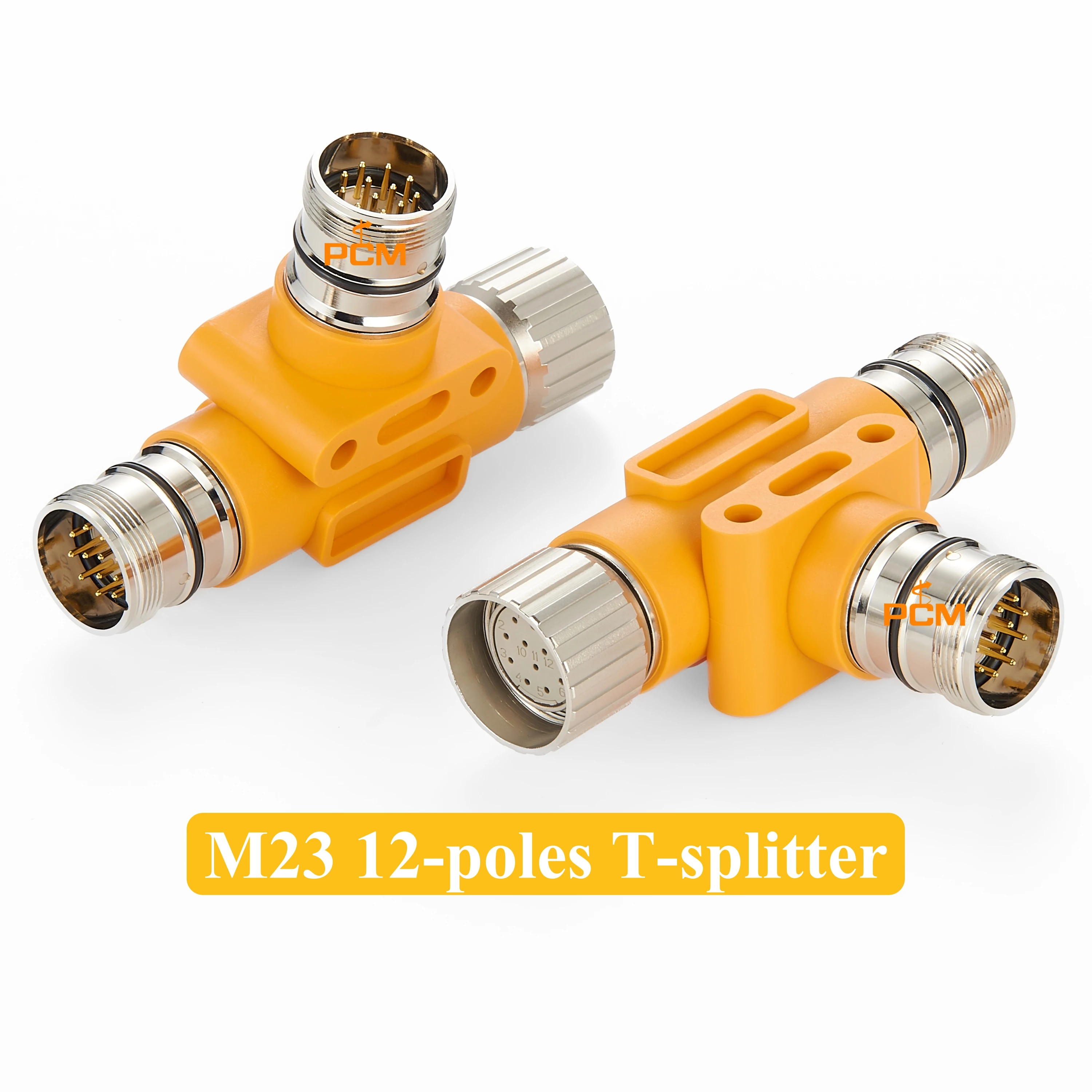 IP67 M23 12-pin Circular Connector Y T Splitter Power supply Signal for Sensor Actuator Servo Motor Encoder Profibus lumberg