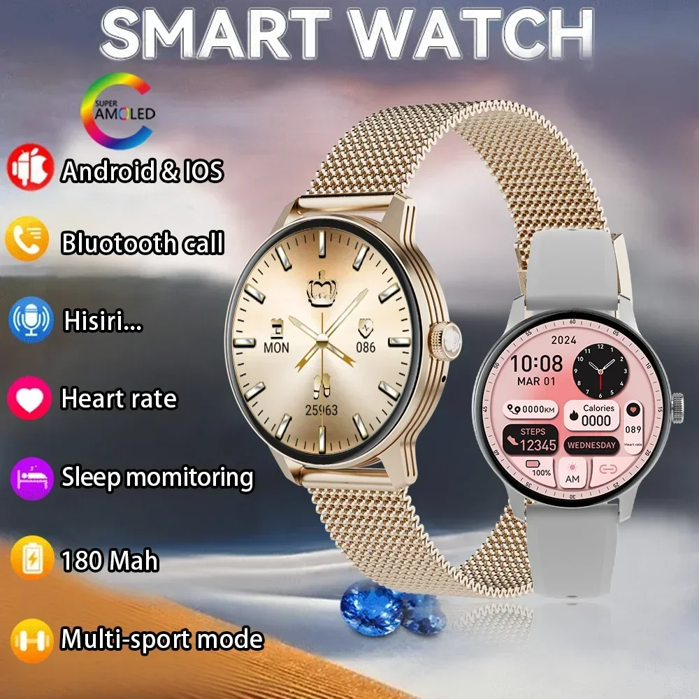 

Zordai 2024 New OD9 Amoled Smart Watch For Women Bluetooth Call AI Voice Ladies Watch Health Monitor Sport Smartwatch Girls Gift