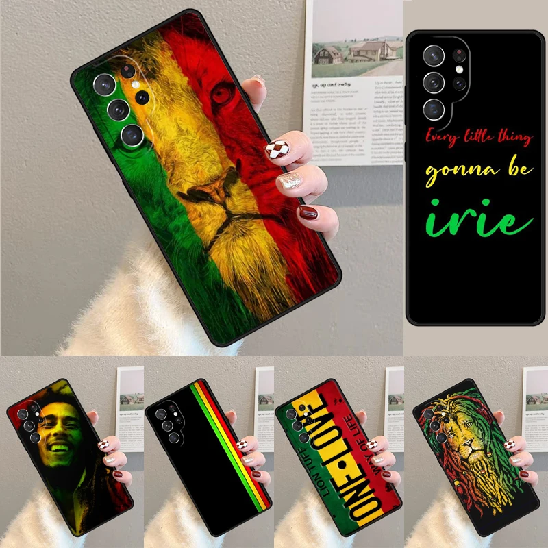 Bob Marley Rasta Lion phone case Cover For Samsung Galaxy S24 Ultra S21 S22 Ultra S8 S9 S10E Note 10 Plus Note 20 FE S23