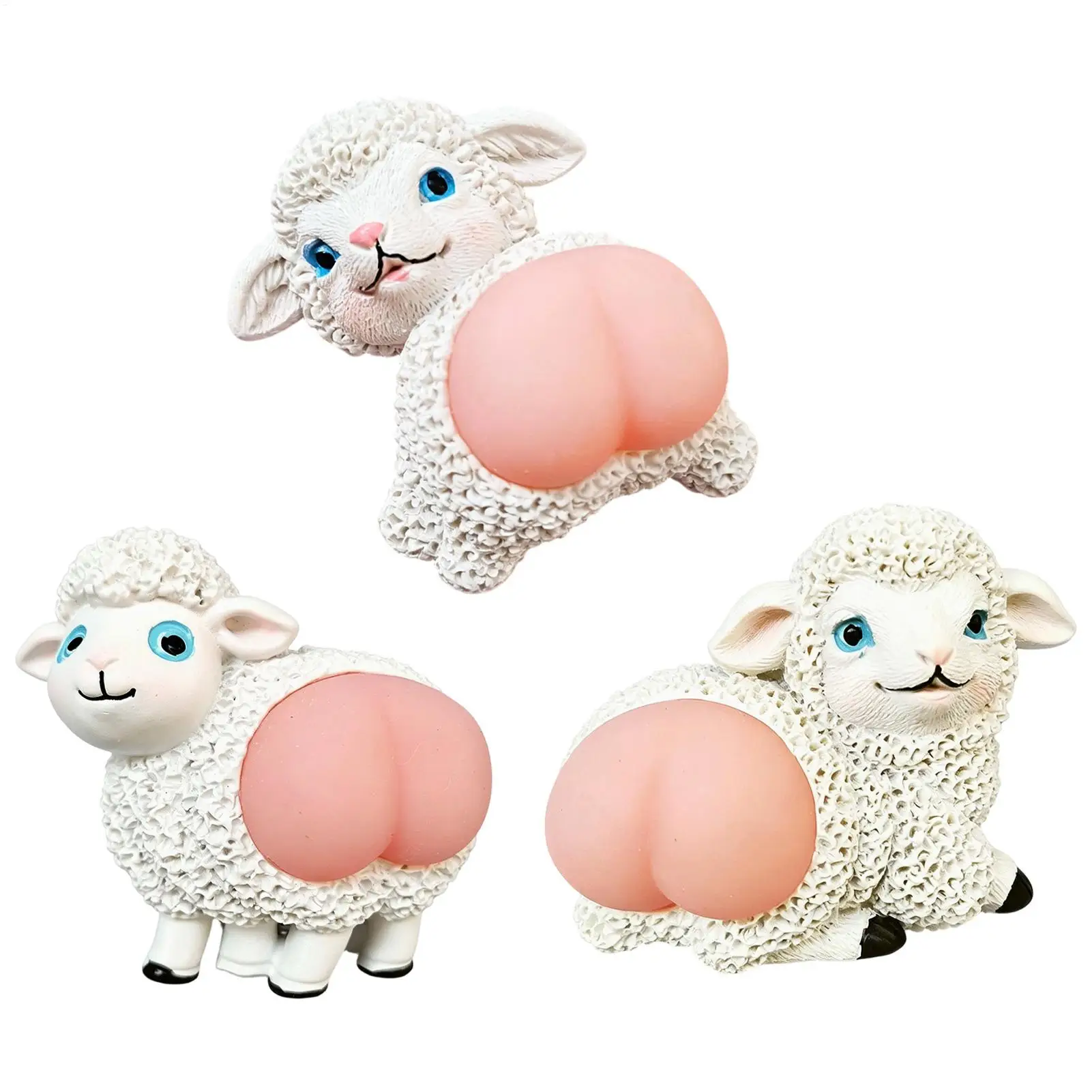 Sheep refrigerator magnet with Squeeze butt Magnetic refrigerator decorative stickers for kitchen Home Apartment Workplace
