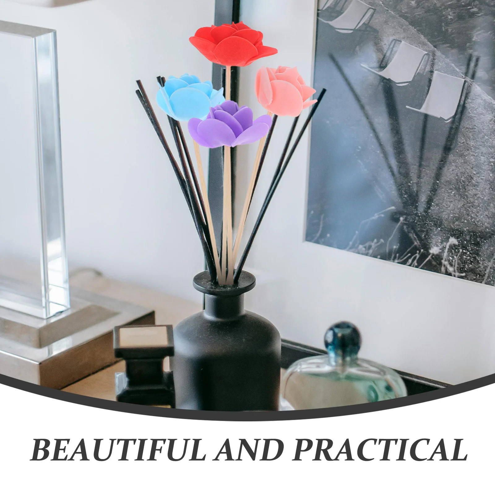 

10Pcs Aroma Diffuser Sticks Simulation Dried Flower Wood Rods Aromatherapy Fragrance Diffusers for Home Office Wedding Decor