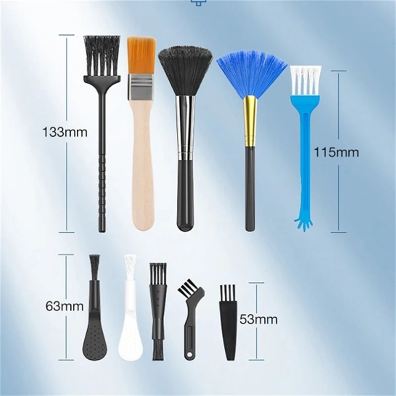 Kit d'outils de brosse pour ordinateur portable, clavier, livres, petits outils, brosses à poussière pour téléphone de voiture, nettoyeur de poussière, accessoires de rasoir, ménage, 10 pièces