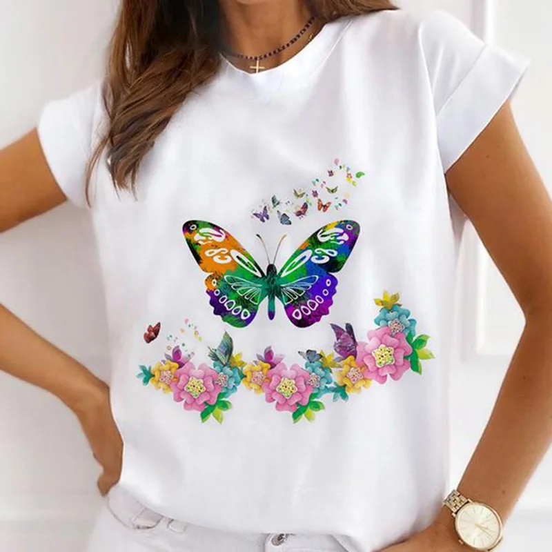 New Printed Women's Summer Women Loose Short Sleeve T-shirt Top Base Oversized T Shirt