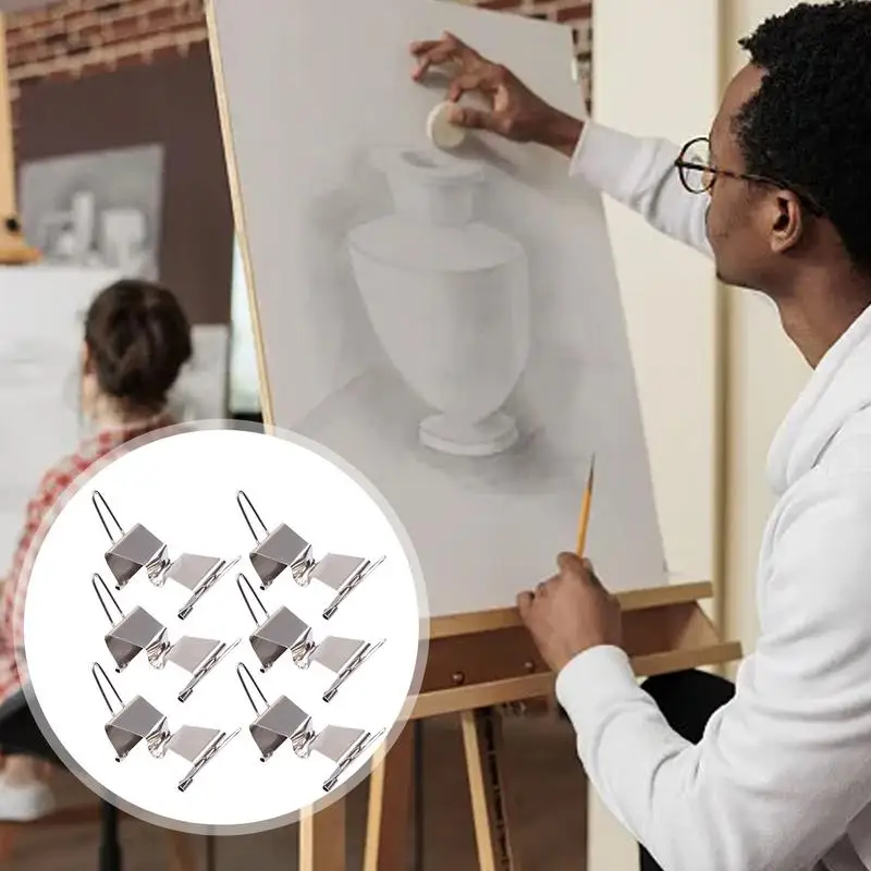 Nasse Leinwand Träger clips 6 stücke Rahmen Trenn clips nasse Leinwand tragen Clips Kunst zubehör zum Malen von Edelstahl Silber