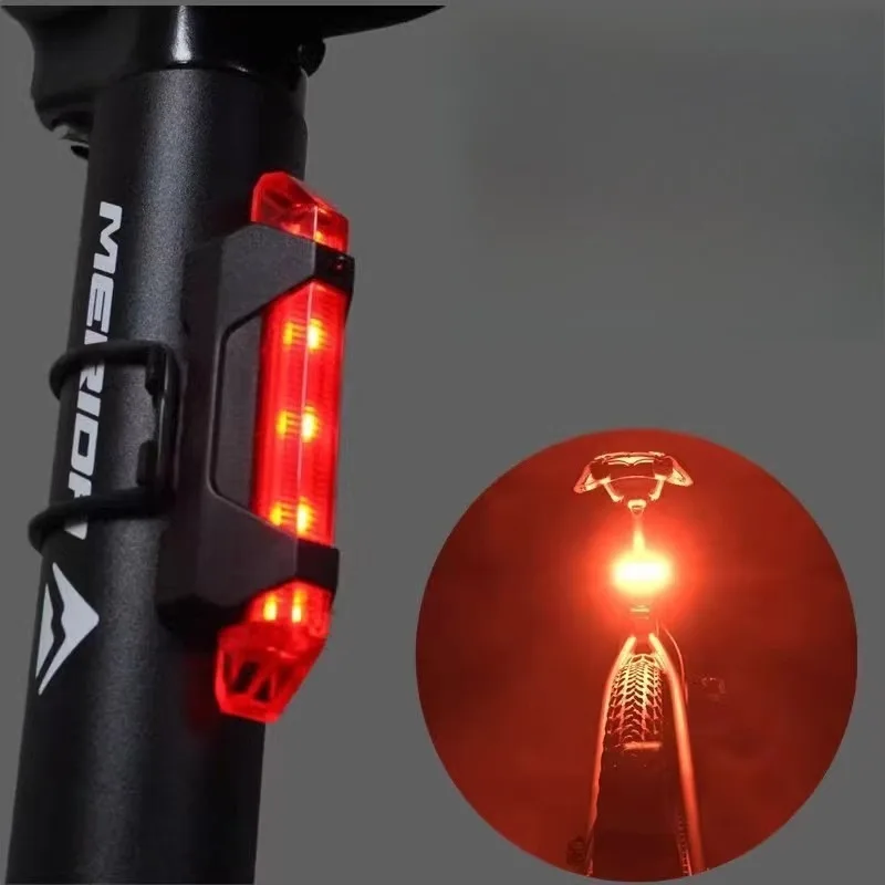 

Задний фонарь для велосипеда, перезаряжаемый через USB, задний фонарь для велосипеда, простой в установке, вспышка для ночной езды на велосипеде, сигнальная лампа безопасности