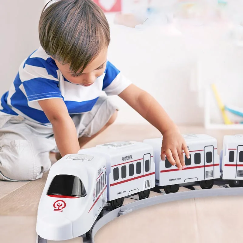 Electric Train Track Toys for Children DIY Assembled Race Track Scene Big Adventure Coaster Train Toy Boys Girls Birthday Gift