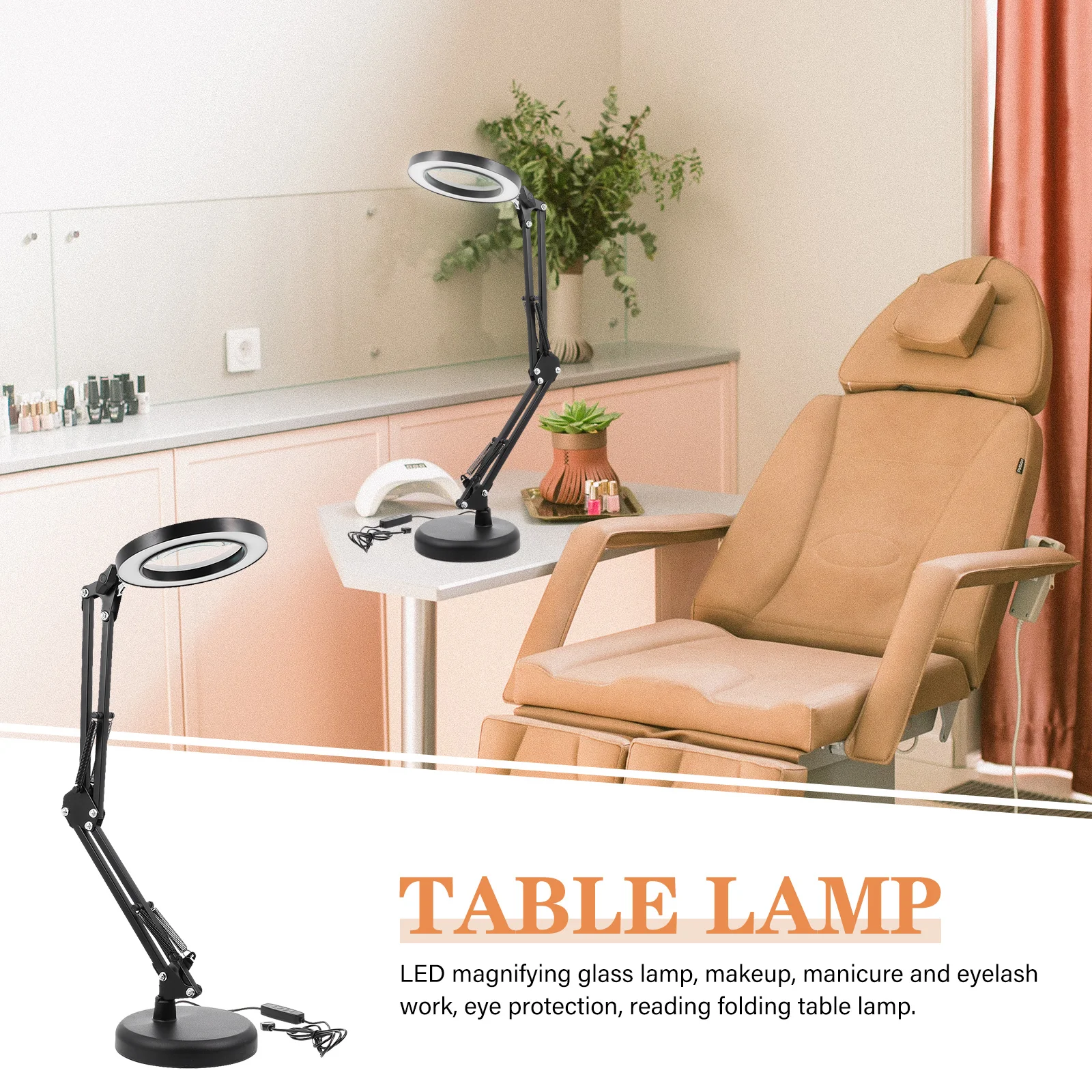 

LED Magnifying Lamp USB Charging Portable Eye Protection Manicure Tattoos Desktop Reading Study Lamp Desktop Light
