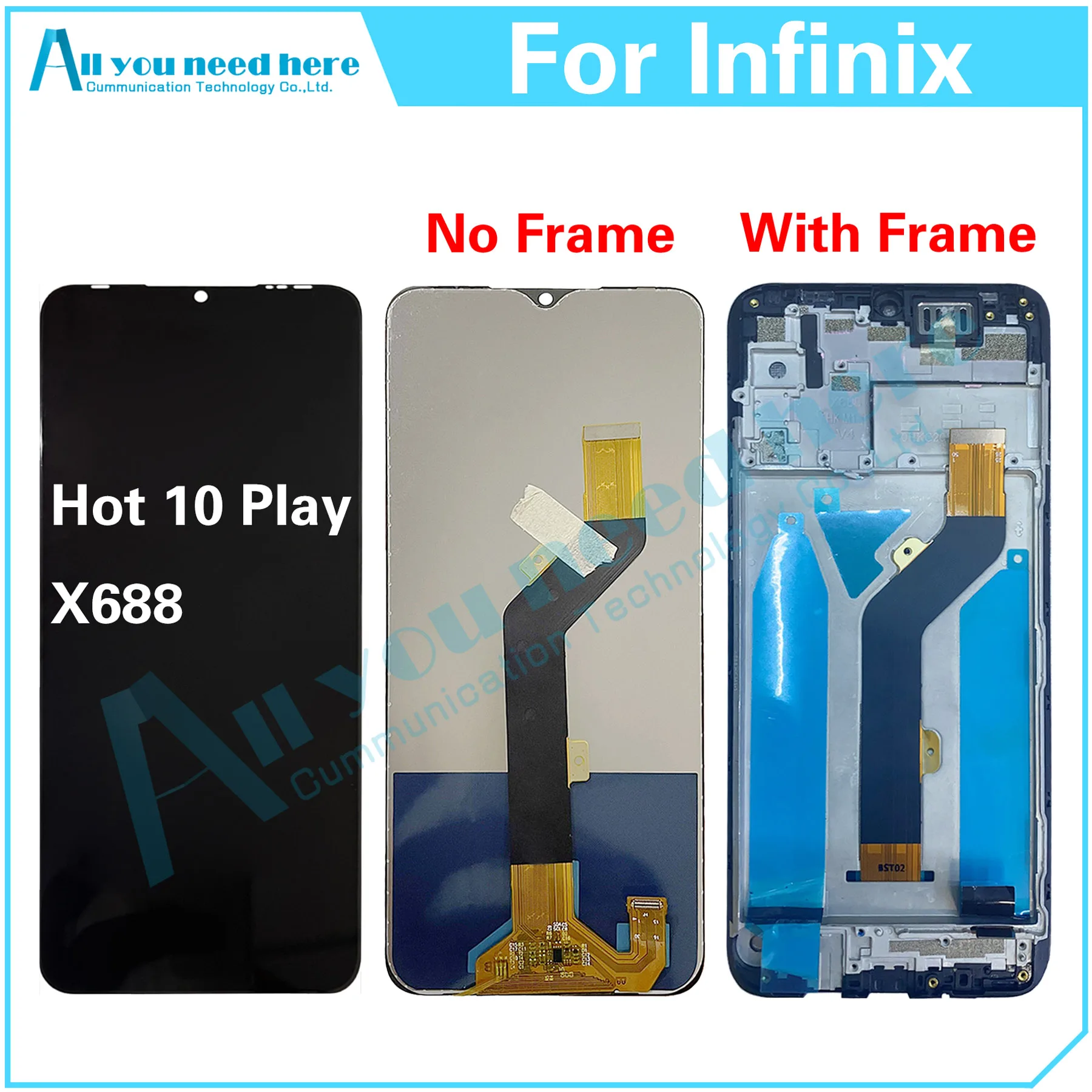 

100% Test For Infinix Hot 10 Play X688 X688C X688B Hot10Play LCD Display Touch Screen Digitizer Assembly Replacement