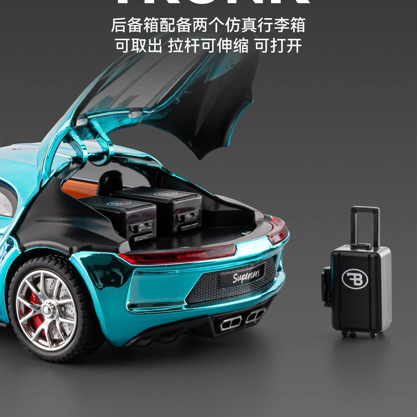 1:24 Atlantic Model Toy Sports Cars Alloy Diecast Miniature Supercars Sound Light Doors Opened Pull Back for Boys Gifts