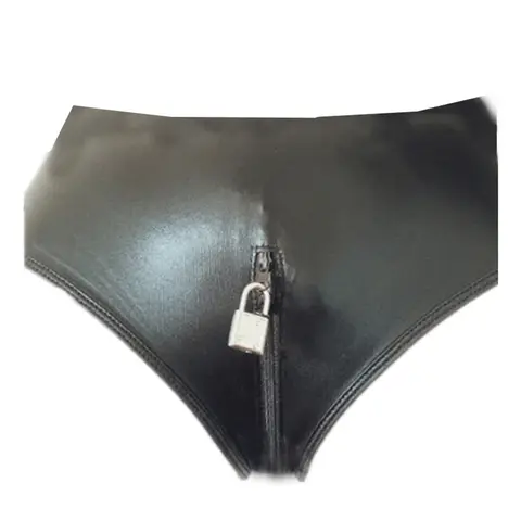 Lockable Sissy Panties for Men, Metallic Panties, Crotchless Lingere, Gay Male Underwear, Chain Thong, S-7XL