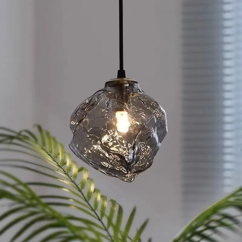 

Minimalist art ice cube glass pendant light, creative hanging line light, minimalist bar counter, bedside lamp GN578CX