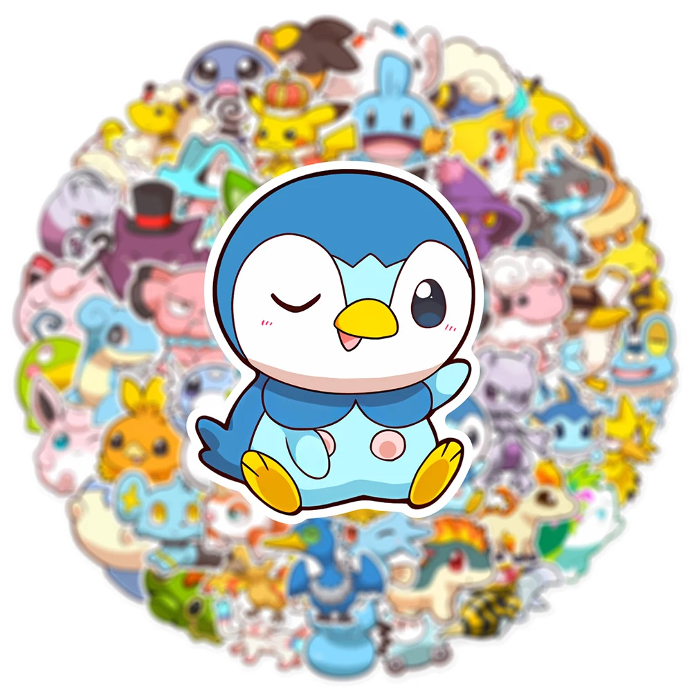 10/30/50PCS Cute Anime Pokemon Stickers Decals DIY Laptop Phone Bike Waterproof Cute Graffiti Cartoon Sticker Kids Toys Gifts