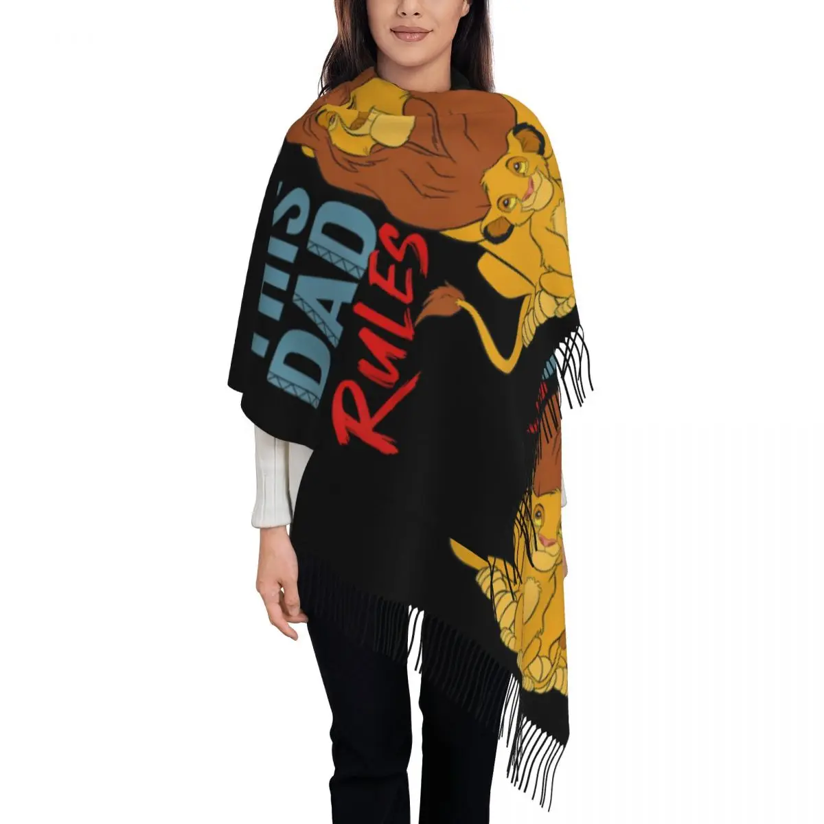 

Custom Printed The Lion King This Dad Rules Scarf Men Women Winter Warm Scarves Shawl Wrap