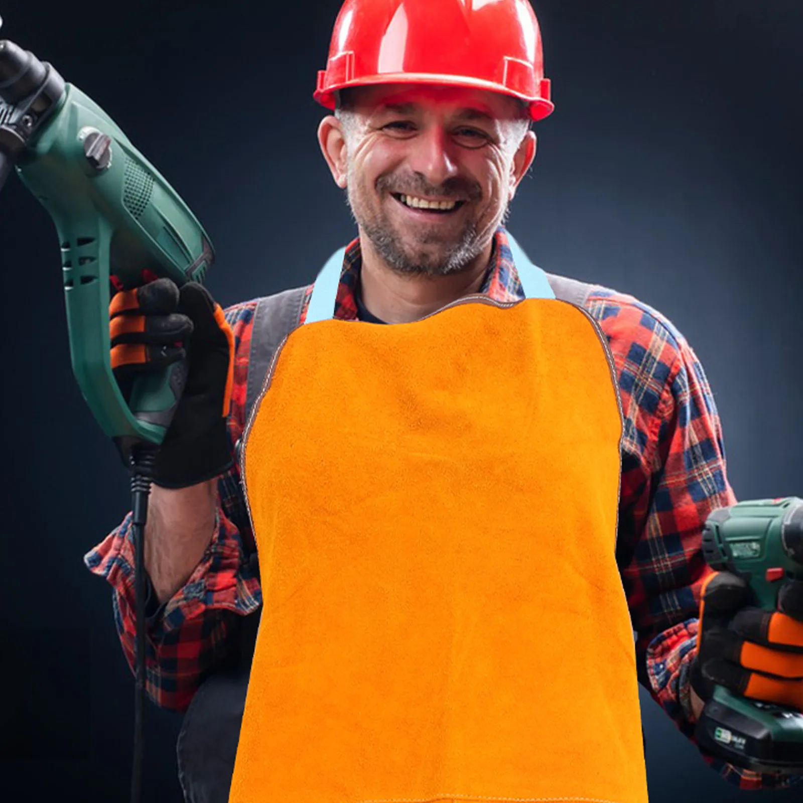 

1Pcs Cowhide Welding Apron Thickened Heat Insulation Protective Clothing Apron for Welder Garage Workshop Use