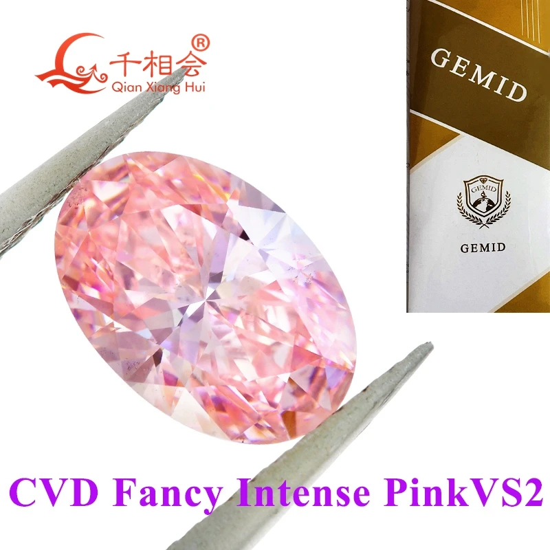 

CVD diamond Fancy light Pink color 1.1ct 1.58ct VS1 clarity oval shape GEMID certificated lab grown diamond loose stone