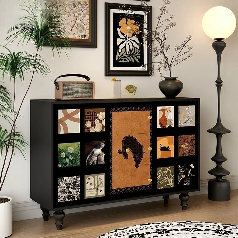 

Solid wood French retro entrance cabinet, dining side cabinet, living room, bedroom storage cabinet, homestay storage cabinet