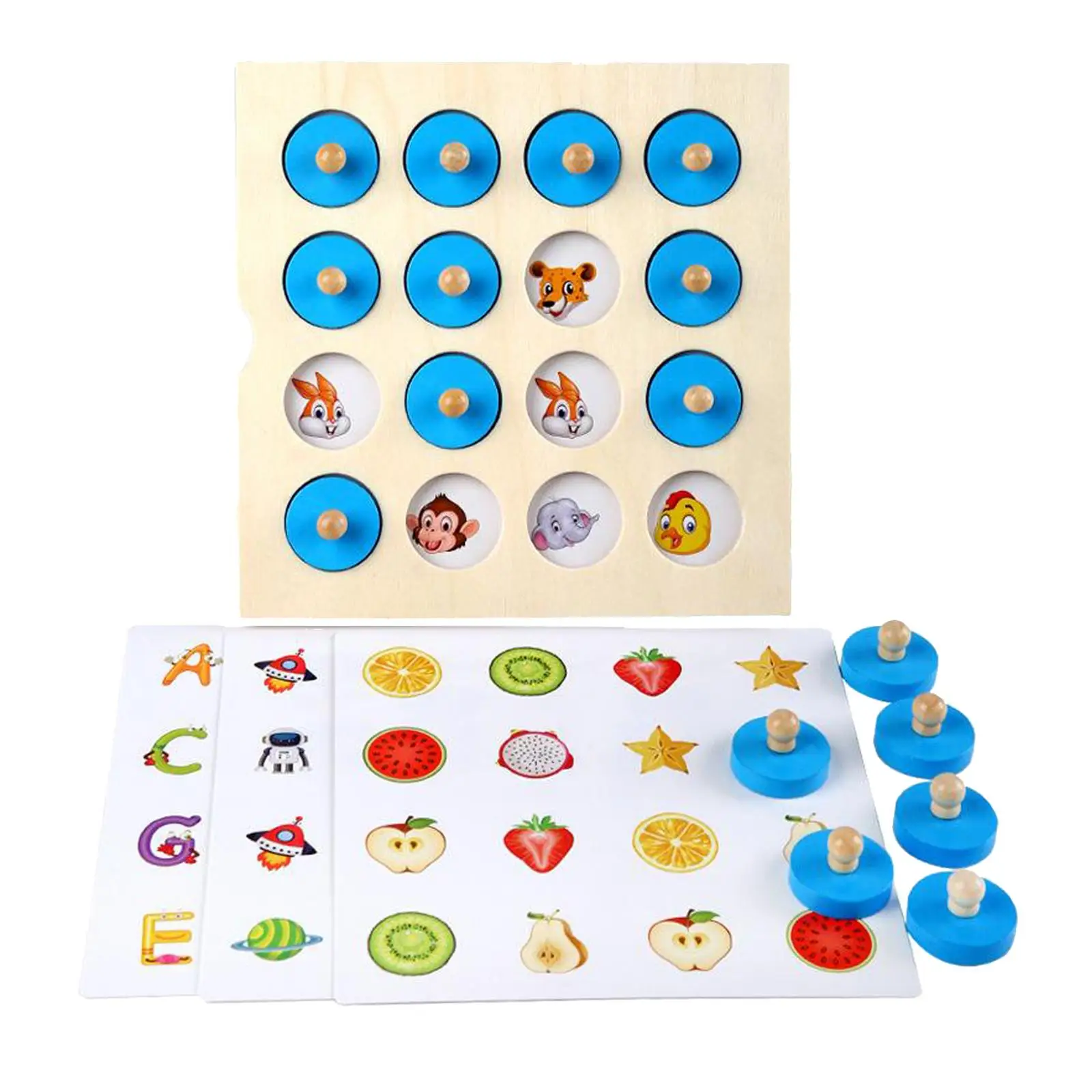 

Kids Wooden Memory Chess Board Game Kids Memory Training Game Educational Intelligent Logic Game for Girls and Boys 3 Years+