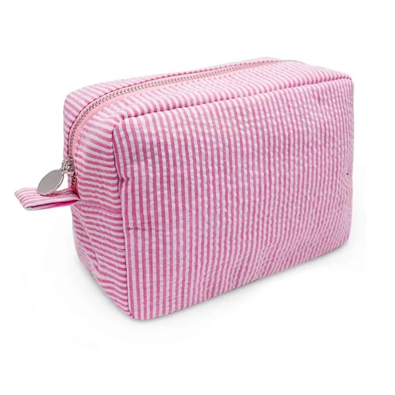 Personalized Striped Toiletry Bag - Custom Embroidered, Portable Polyester Cosmetic Storage, Ideal for Travel, School Dorm & Hom