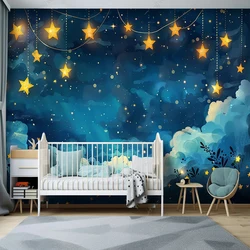 Custom Size Mural 3D Wallpaper Cartoon Children's Room Kindergarten Dream Starry Sky For Children's Room Wall Paper Home Decor