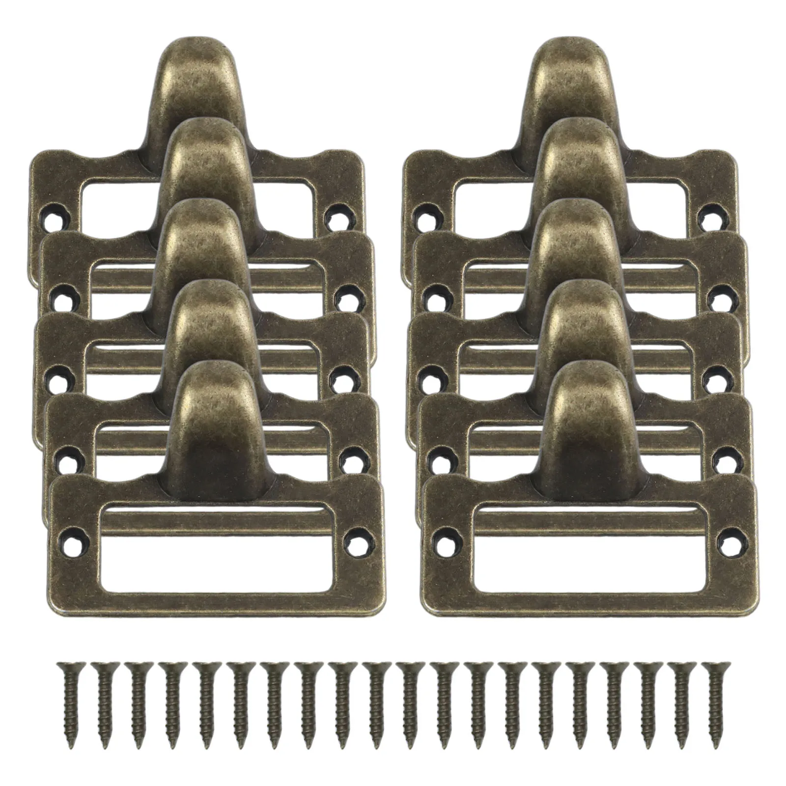 

10PCS 48*35mm Label Pulls Antique Brass Cabinet Drawer Label Tag File Name Card Holder Frame Pull For Cabinet Cupboard File Case