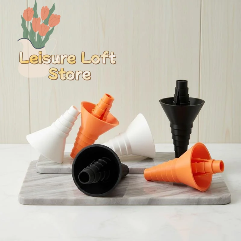 Universal Plastic Funnel Leak Proof Adjustable Multi Size Neck for Lab Chemical Liquid Bottle Transfer Non Toxic
