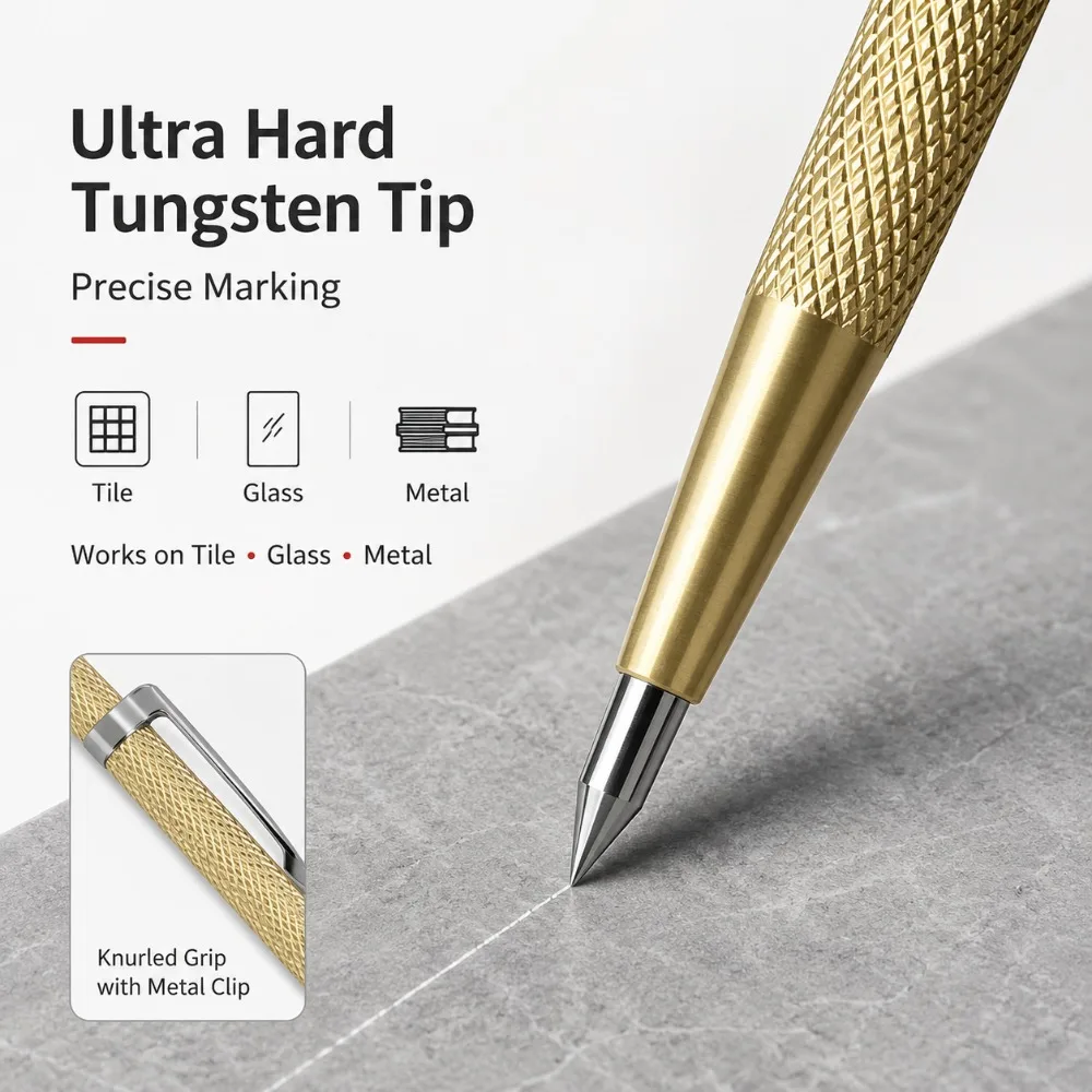 

Titanium Alloy Diamond Glass Cutter Pen Precision Engraving Marking Tool for Glass Tile Metal Woodworking Projects for Work