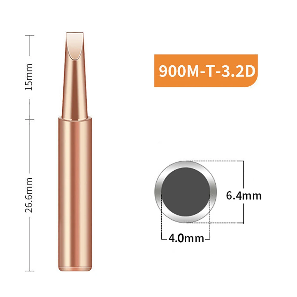 

10pcs 900M-T Pure Copper Soldering Iron Tip Lead-free electric Solder Tips Welding Head Set BGA Soldering Tools Branding Iron