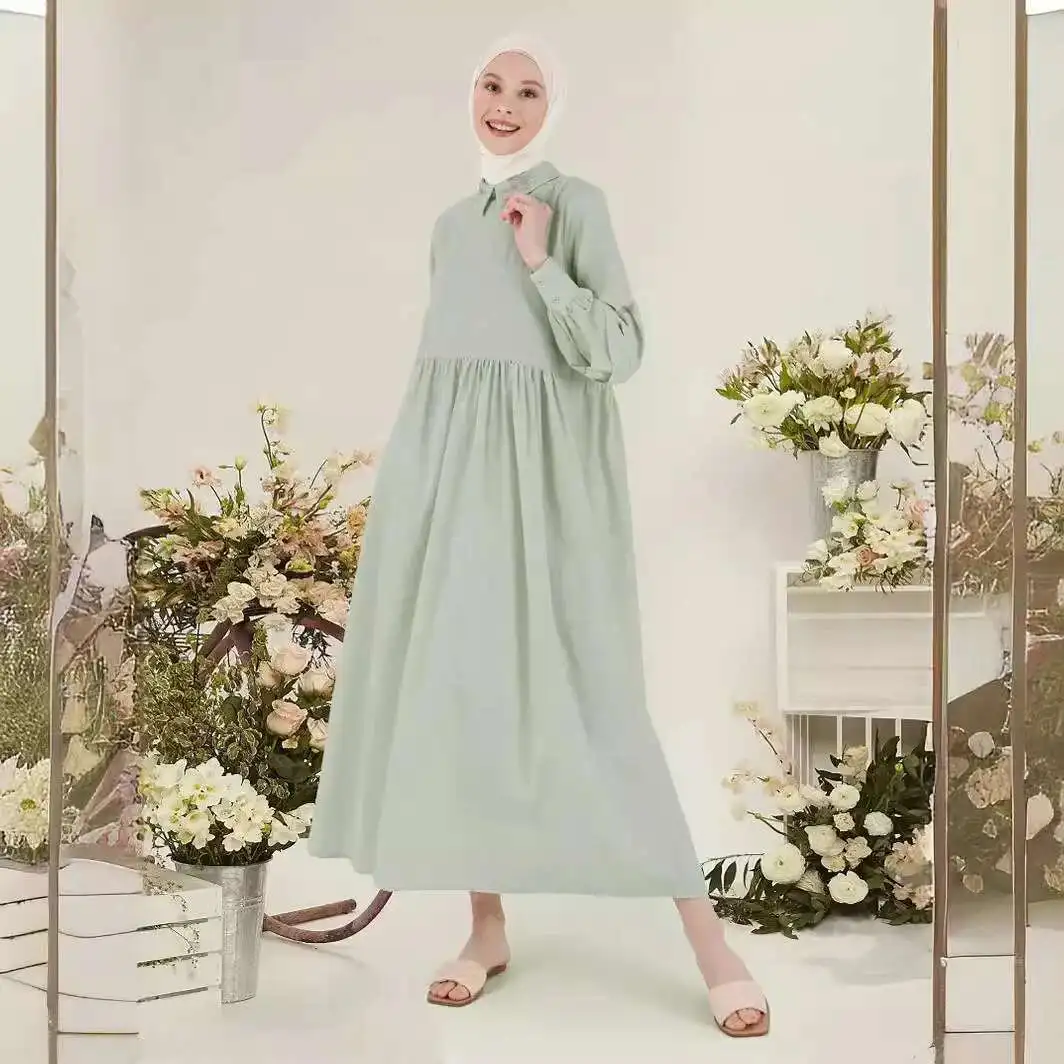 M197 #   Robe longue brodée pour femmes musulmanes, turque arabe, été 2021, Abaya, Ramadan, dubaï, luxe, Islam, élégante