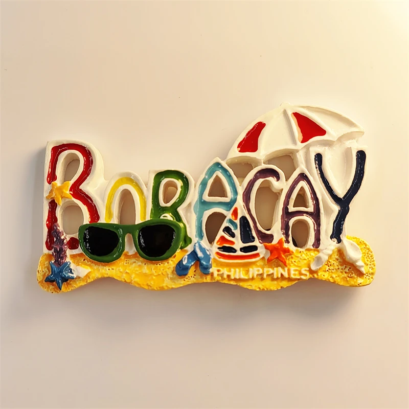 Philippines，Boracay，Rainbow，Letter，3D Stereoscopic，Tourism Souvenirs，Resin painting，Decoration home，refrigerator magnets