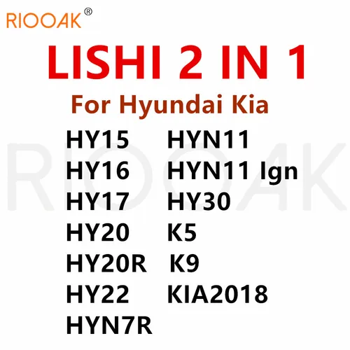Herramienta Lishi 2 en 1 HY15 HY16 HY17 HY20 HY20R HY22 HYN7R HYN11 HY30 K5 K9 Kia2018 para herramienta de cerrajería Hyundai Kia
