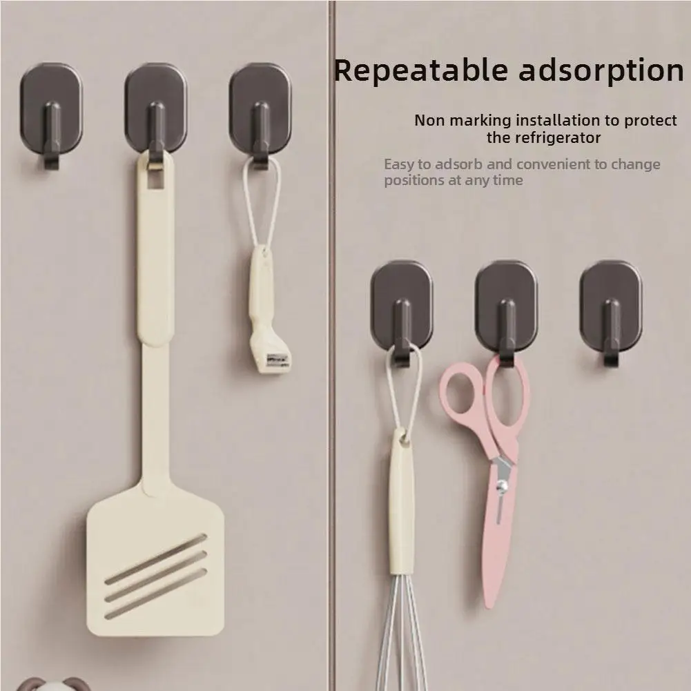 5pcs Strong Magnetic Hooks Heavy Duty Neodymium Hanger Coat Bag Key Towel Bathroom Kitchen Door Clothes Storage Rack Accessories