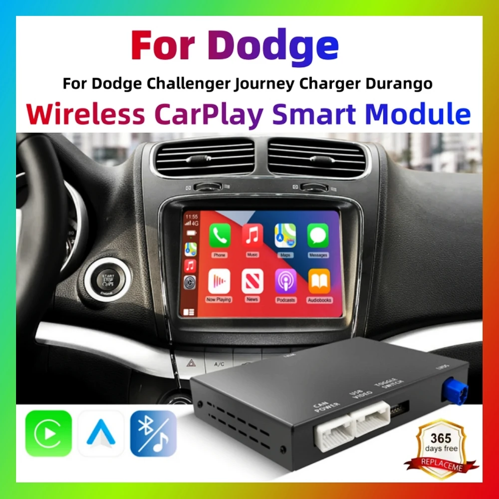 Wireless CarPlay Android Auto Retrofit Kit Decoder Box For Dodge Challenger Journey Charger Durango