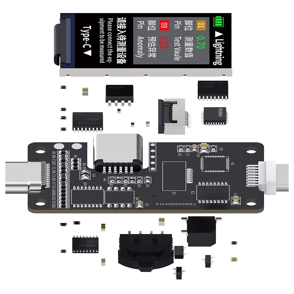 Mechanic T-824 No Disassembly Required Mobile Phone Tail Insertion Detector Digital Display Current Power Check Independent Pin