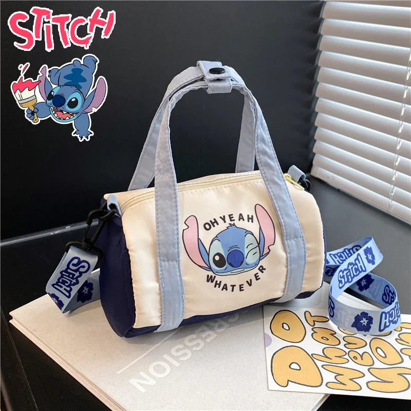 Kawaii Disney Stitch Canvas Emmer Tas Cartoon Mode Handtas Casual All-Match Crossbody Tas Draagbare Satchel Tote Rugzakken