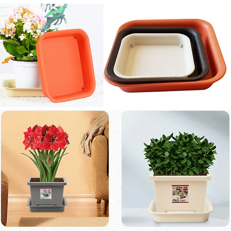 

2Pcs Thickened Flower Pot trays Plant Saucers Square Flower Plant Pot Waterproof Sturdy Drip Tray Indoor Outdoor Garden Decors