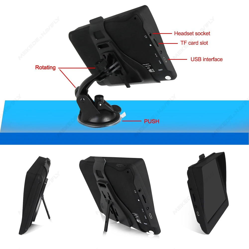 2025 سيارة لتحديد المواقع والملاحة 7 بوصة تعمل باللمس لتحديد المواقع الملاح شاحنة دعم TF 2500mah جديد أوروبا خريطة مرحبا فاي مكبرات الصوت FM الارسال