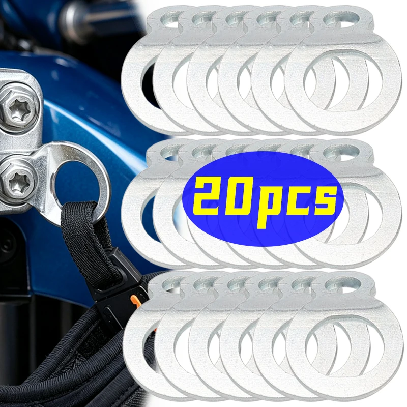 2/4/8/12/20pcs Stainless Steel Tie Down Strap Rings Point Securing for Motorcycle Dirt Bike ATV UTV Trailers Trucks Accessories