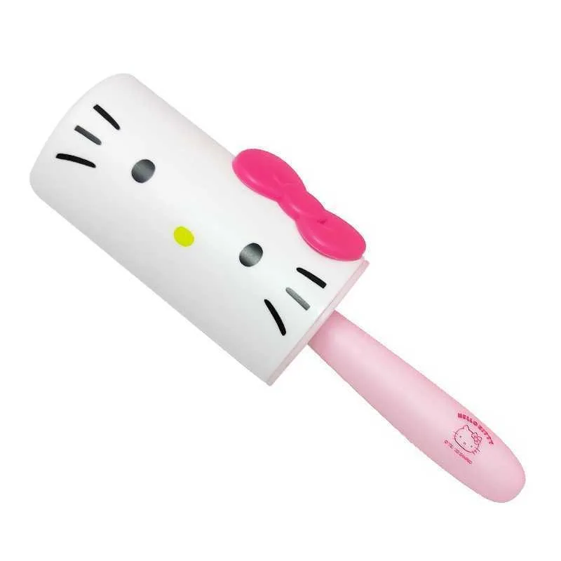 New Sanrio Hello Kitty Kawaii Cartoon Hair Stick Device Roller Rolling Paper Tearable Replace Household Use Convenient Portable view 2