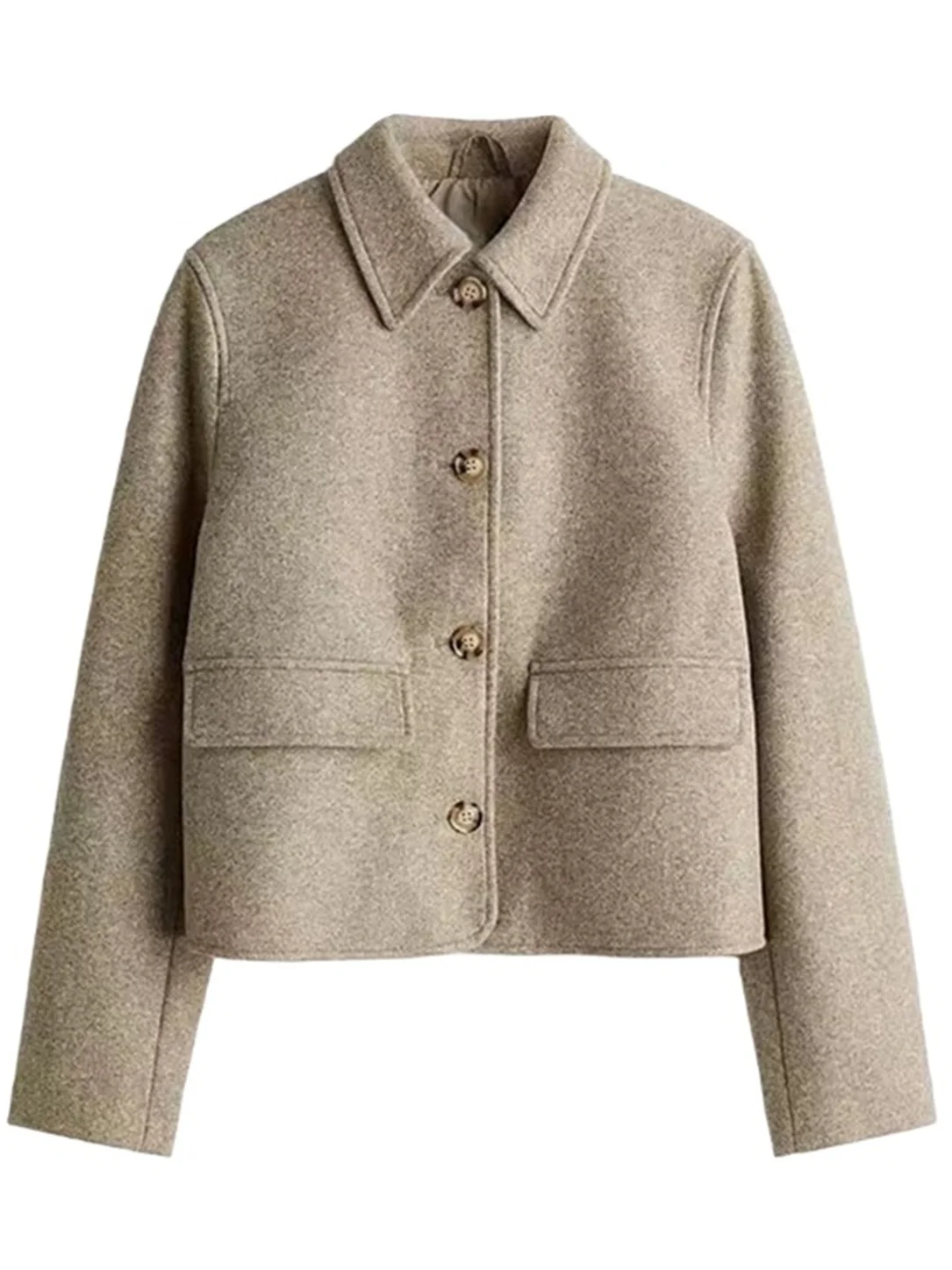 

Women's Faion Slim Fit ort Jaet Autumn 2025 Commute Sle Long Sve Turn-down Collar Korean Version Ladies Coat