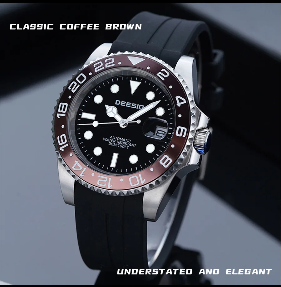 Deesio Automatische Mechanische Uhr für Herren 41mm 316L Edelstahl Uhr Leuchtende Zeiger 30M Wasserdicht Kostenloser Versand – Detail 15