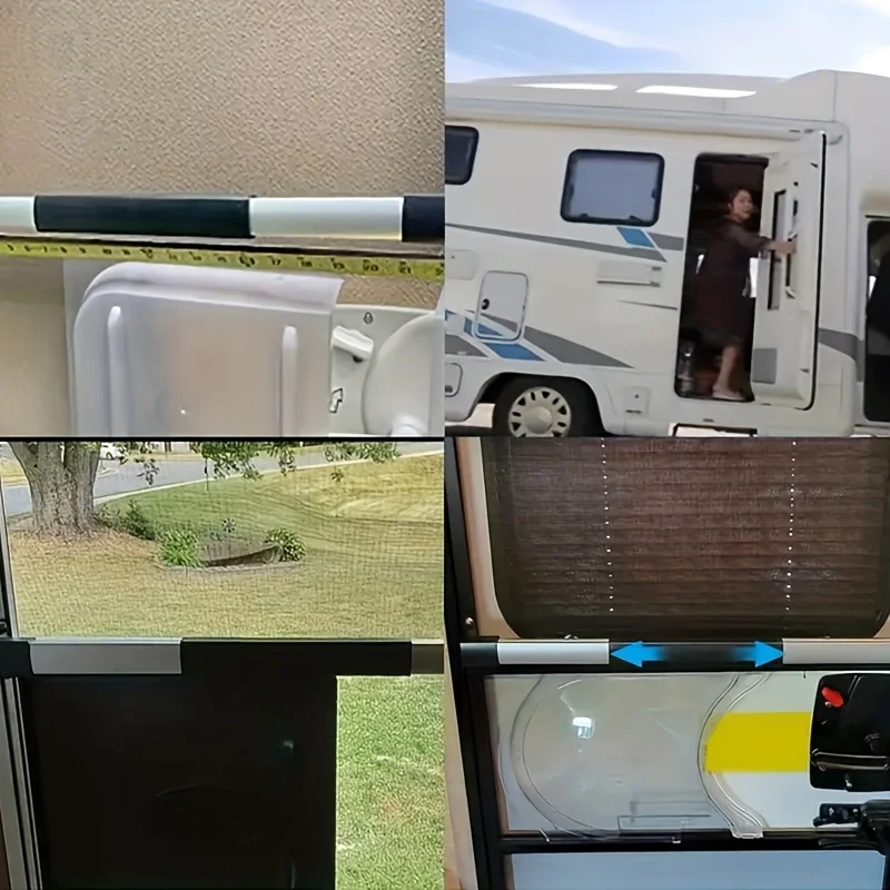 RV Screen Door Cross Bar Adjustable Grab Bar RV Door Handle for Travel Trailer Motorhome Camper